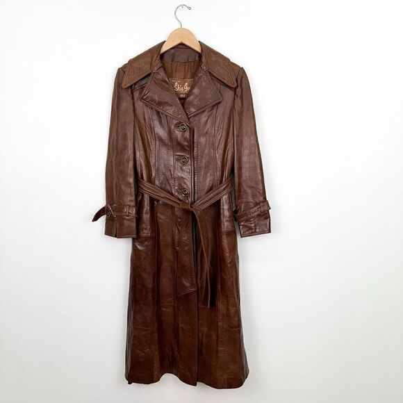 Skin Gear Jackets & Blazers - Skin Gear Napa Y Ante Vintage Women’s Supple Butter Soft Cognac Leather Trench C